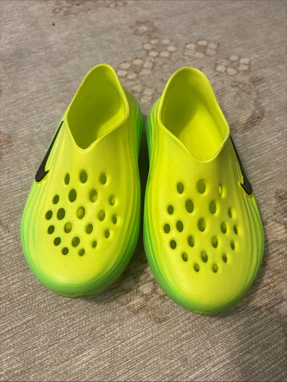 Nike Kids Neon Yellow-Green Slip-Ons